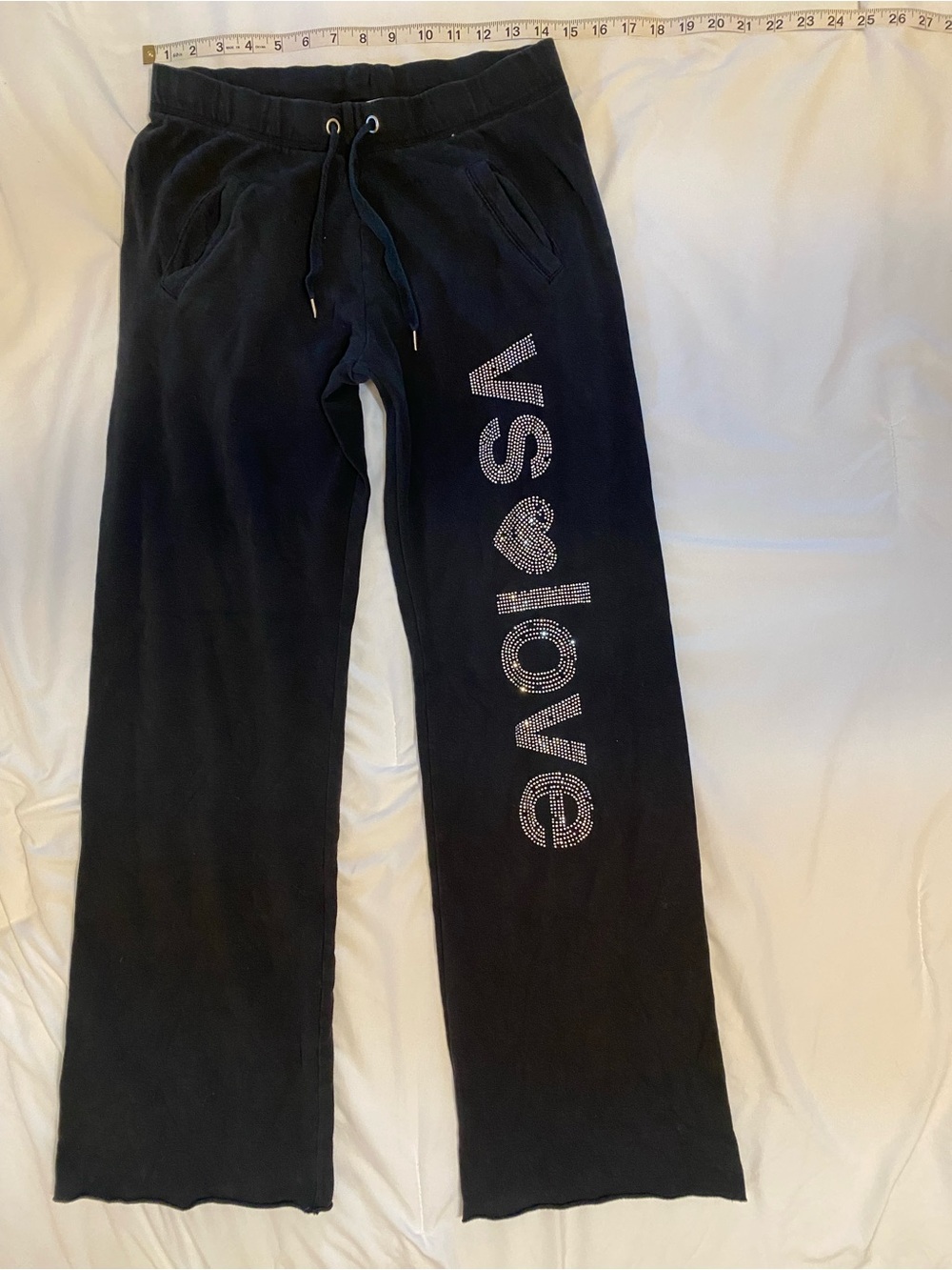 VS Love Black Woman’s Lounge Pants with Bling